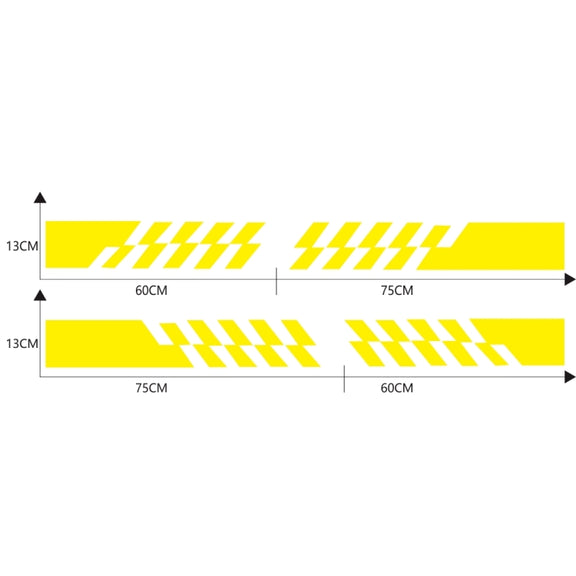 2 PCS/Set D-487 Stripe Pattern Car Modified Decorative Sticker(Yellow)