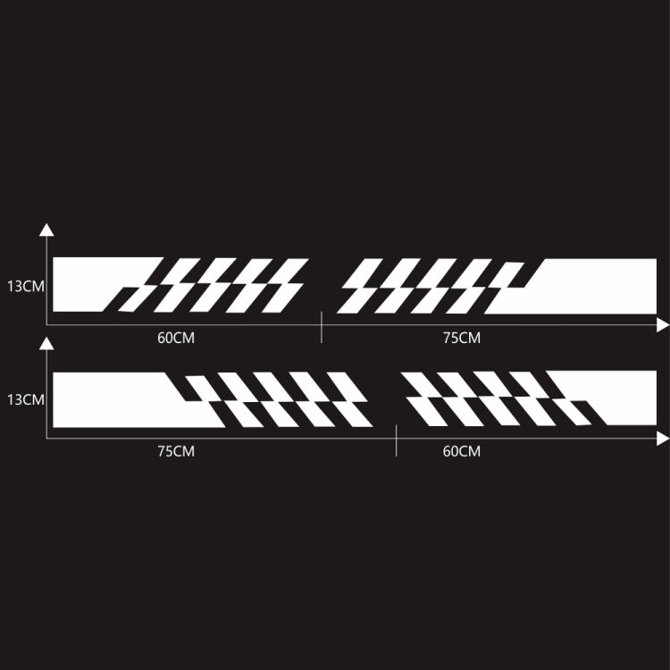 2 PCS/Set D-487 Stripe Pattern Car Modified Decorative Sticker(White)