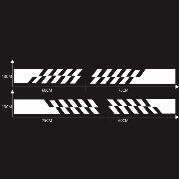 2 PCS/Set D-487 Stripe Pattern Car Modified Decorative Sticker(White)