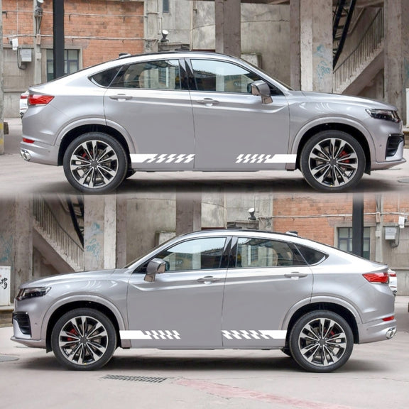 2 PCS/Set D-487 Stripe Pattern Car Modified Decorative Sticker(White)