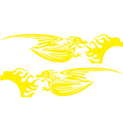 2 PCS/Set D-489 Fire-breathing Dragon Pattern Car Modified Decorative Sticker(Yellow)