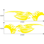 2 PCS/Set D-489 Fire-breathing Dragon Pattern Car Modified Decorative Sticker(Yellow)