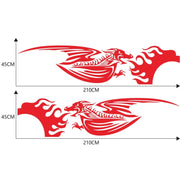 2 PCS/Set D-489 Fire-breathing Dragon Pattern Car Modified Decorative Sticker(Red)