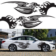 2 PCS/Set D-489 Fire-breathing Dragon Pattern Car Modified Decorative Sticker(Red)