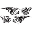 2 PCS/Set D-498 Pterosaur Spitfire Pattern Car Modified Decorative Sticker(Black) - Decorative Sticker by PMC TechLife | Online Shopping South Africa | PMC TechLife | Buy Now Pay Later Mobicred