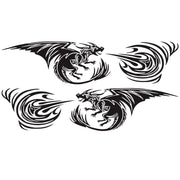 2 PCS/Set D-498 Pterosaur Spitfire Pattern Car Modified Decorative Sticker(Black)