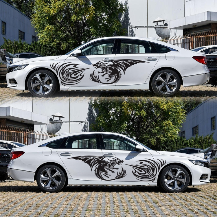 2 PCS/Set D-498 Pterosaur Spitfire Pattern Car Modified Decorative Sticker(Black)