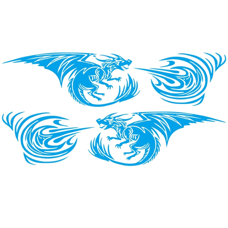 2 PCS/Set D-498 Pterosaur Spitfire Pattern Car Modified Decorative Sticker(Blue)