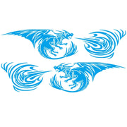 2 PCS/Set D-498 Pterosaur Spitfire Pattern Car Modified Decorative Sticker(Blue)