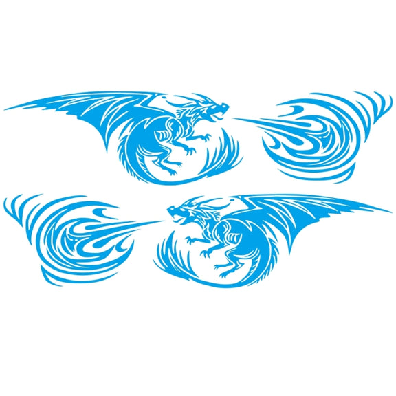 2 PCS/Set D-498 Pterosaur Spitfire Pattern Car Modified Decorative Sticker(Blue)