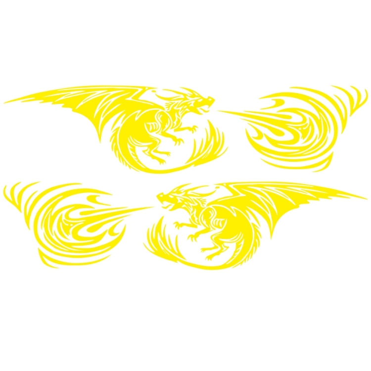 2 PCS/Set D-498 Pterosaur Spitfire Pattern Car Modified Decorative Sticker(Yellow)