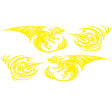 2 PCS/Set D-498 Pterosaur Spitfire Pattern Car Modified Decorative Sticker(Yellow) - Decorative Sticker by PMC TechLife | Online Shopping South Africa | PMC TechLife | Buy Now Pay Later Mobicred