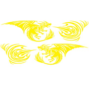 2 PCS/Set D-498 Pterosaur Spitfire Pattern Car Modified Decorative Sticker(Yellow)