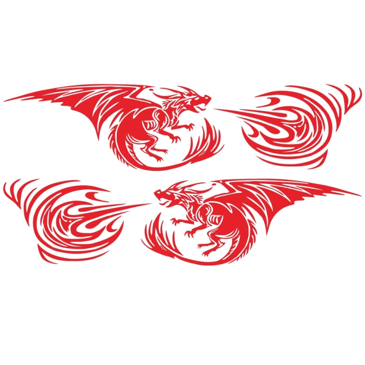 2 PCS/Set D-498 Pterosaur Spitfire Pattern Car Modified Decorative Sticker(Red)