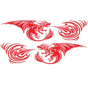 2 PCS/Set D-498 Pterosaur Spitfire Pattern Car Modified Decorative Sticker(Red)