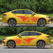 2 PCS/Set D-498 Pterosaur Spitfire Pattern Car Modified Decorative Sticker(Red)