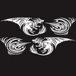 2 PCS/Set D-498 Pterosaur Spitfire Pattern Car Modified Decorative Sticker(White) - Decorative Sticker by PMC TechLife | Online Shopping South Africa | PMC TechLife | Buy Now Pay Later Mobicred