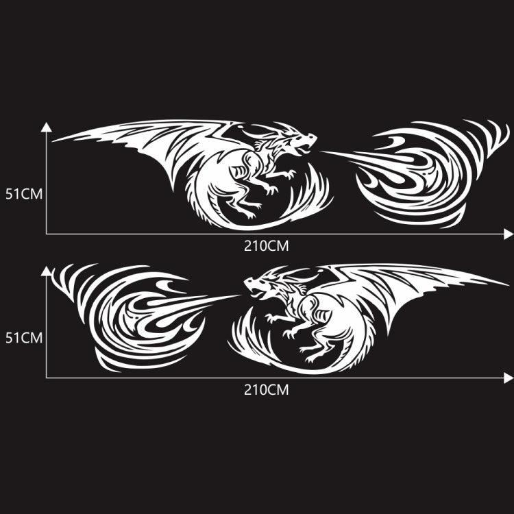2 PCS/Set D-498 Pterosaur Spitfire Pattern Car Modified Decorative Sticker(White)