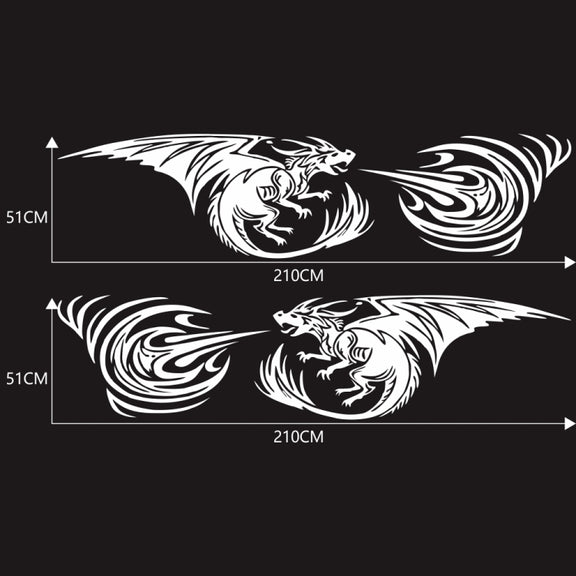 2 PCS/Set D-498 Pterosaur Spitfire Pattern Car Modified Decorative Sticker(White)