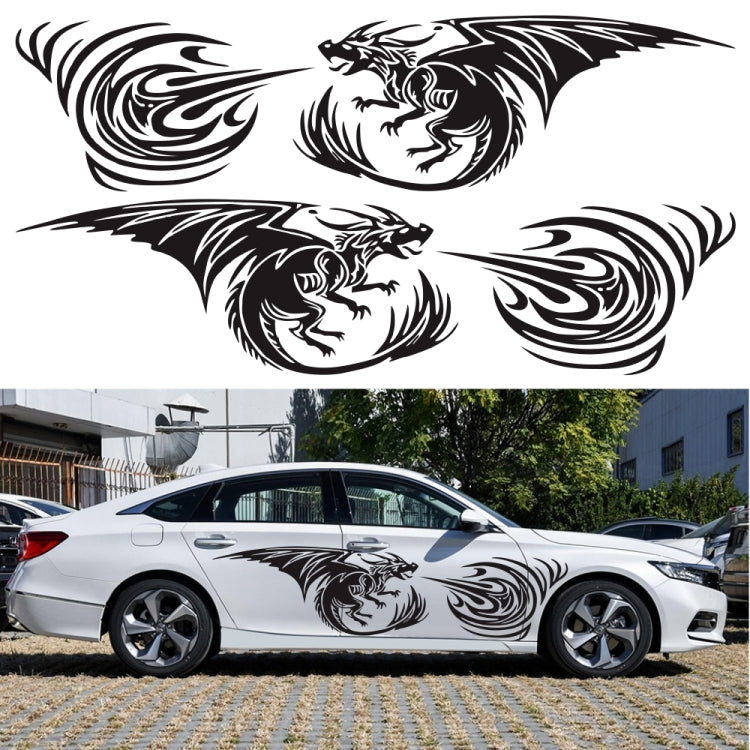 2 PCS/Set D-498 Pterosaur Spitfire Pattern Car Modified Decorative Sticker(Blue)