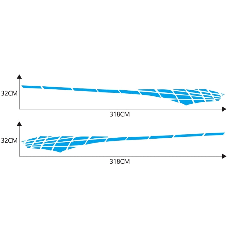 2 PCS/Set D-501 Plaid Pattern Car Modified Decorative Sticker(Blue)