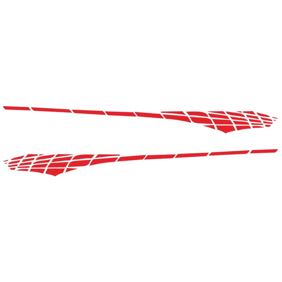 2 PCS/Set D-501 Plaid Pattern Car Modified Decorative Sticker(Red)