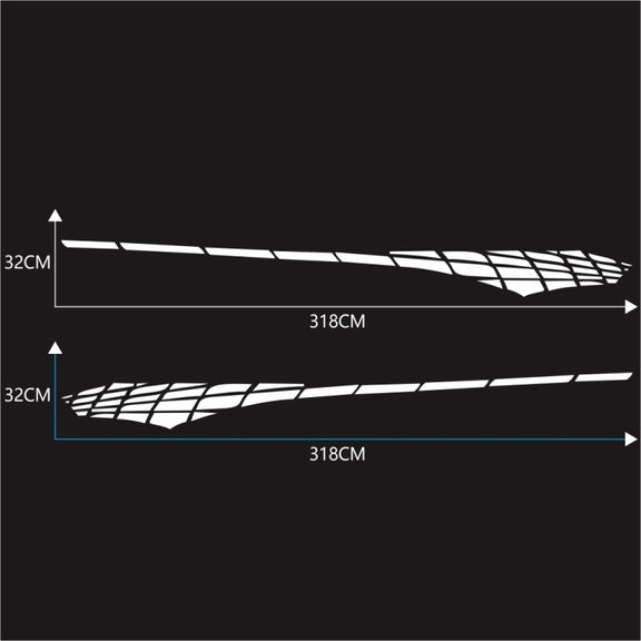 2 PCS/Set D-501 Plaid Pattern Car Modified Decorative Sticker(White)