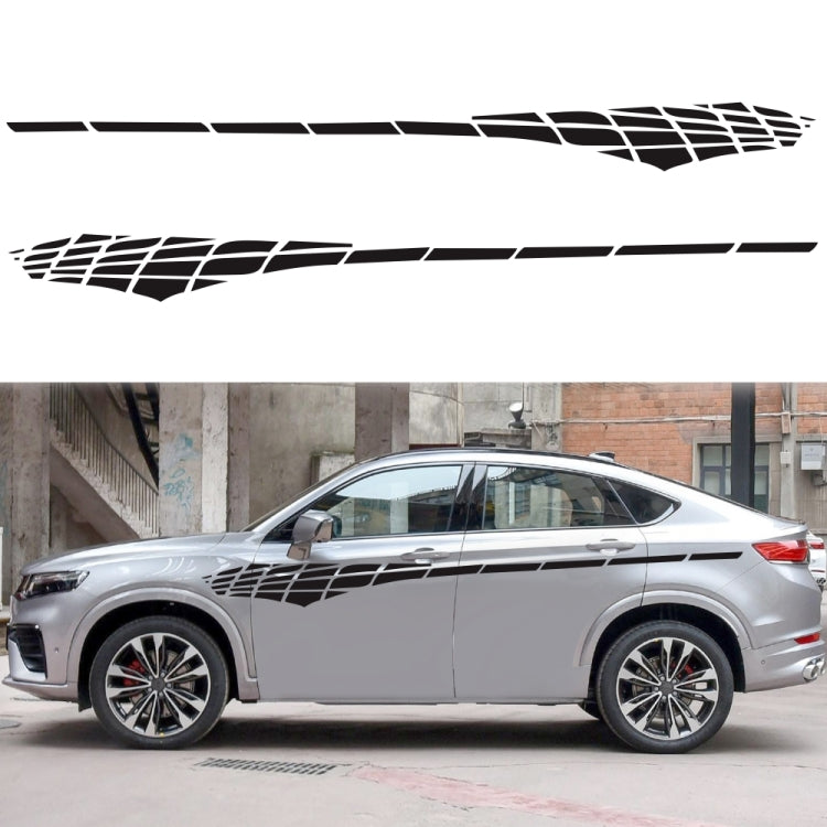 2 PCS/Set D-501 Plaid Pattern Car Modified Decorative Sticker(Black)