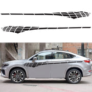 2 PCS/Set D-501 Plaid Pattern Car Modified Decorative Sticker(Black)