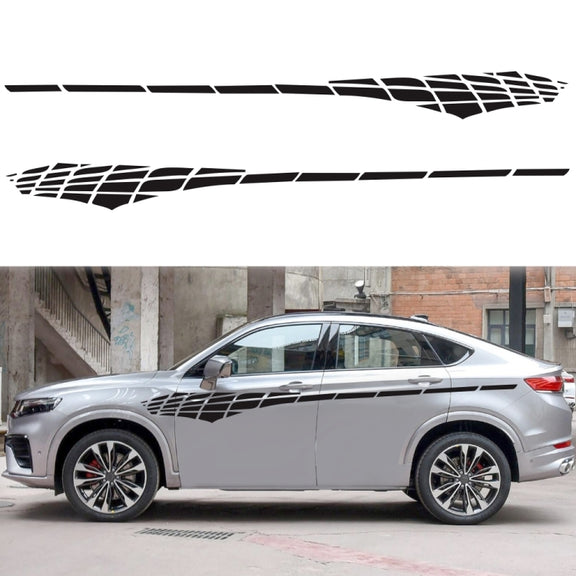 2 PCS/Set D-501 Plaid Pattern Car Modified Decorative Sticker(Blue)