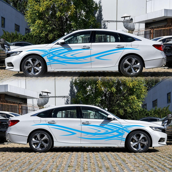 2 PCS/Set D-503 Totem Pattern Car Modified Decorative Sticker(Blue)