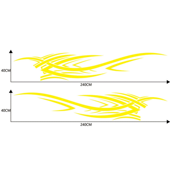 2 PCS/Set D-503 Totem Pattern Car Modified Decorative Sticker(Yellow)