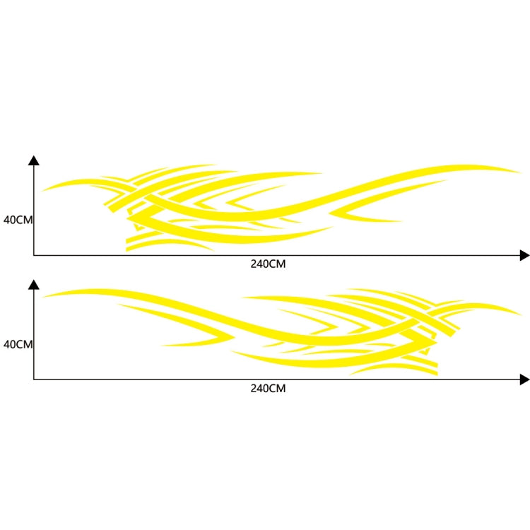 2 PCS/Set D-503 Totem Pattern Car Modified Decorative Sticker(Yellow)