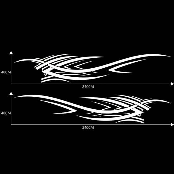 2 PCS/Set D-503 Totem Pattern Car Modified Decorative Sticker(White)