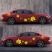 2 PCS/Set D-510 Flowers Pattern Car Modified Decorative Sticker(Yellow)
