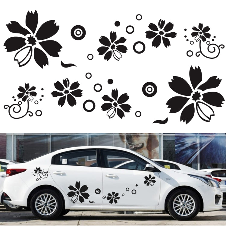 2 PCS/Set D-510 Flowers Pattern Car Modified Decorative Sticker(Yellow)
