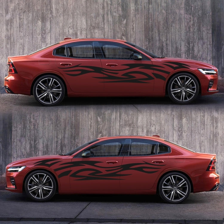 2 PCS/Set D-521 Fire Totem Pattern Car Modified Decorative Sticker(Black)