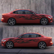 2 PCS/Set D-521 Fire Totem Pattern Car Modified Decorative Sticker(Black)