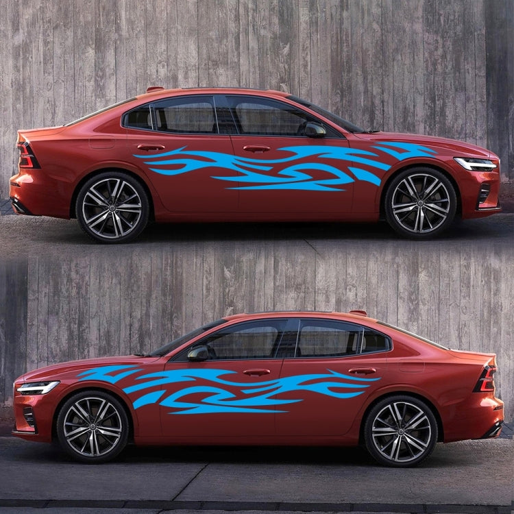 2 PCS/Set D-521 Fire Totem Pattern Car Modified Decorative Sticker(Blue)