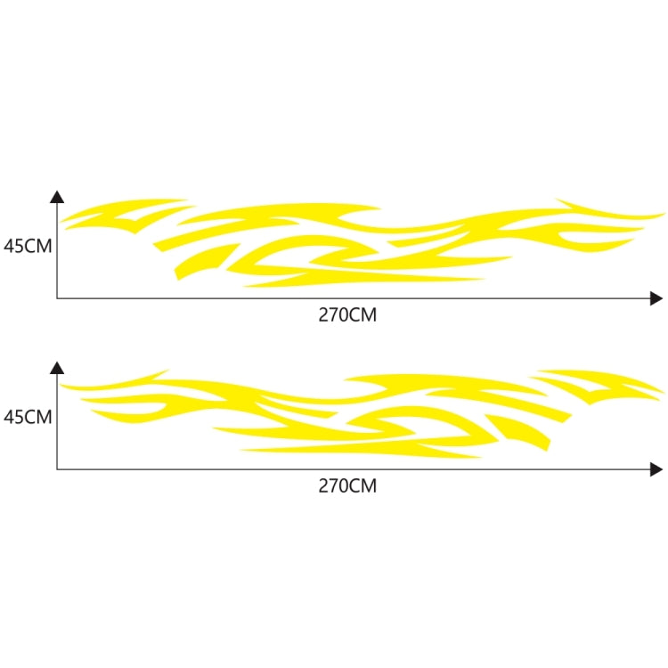 2 PCS/Set D-521 Fire Totem Pattern Car Modified Decorative Sticker(Yellow)