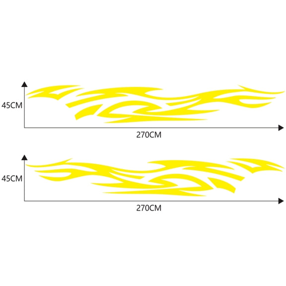 2 PCS/Set D-521 Fire Totem Pattern Car Modified Decorative Sticker(Yellow)