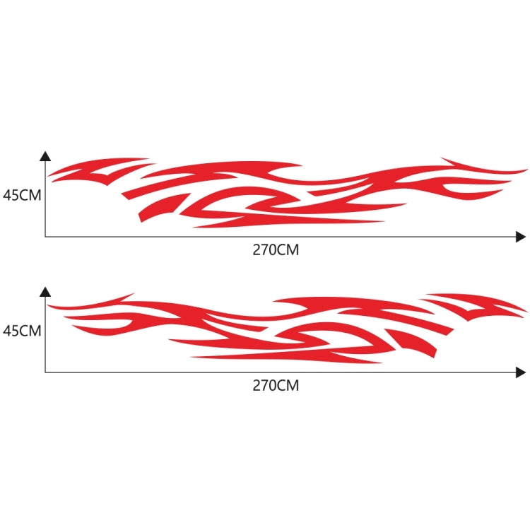 2 PCS/Set D-521 Fire Totem Pattern Car Modified Decorative Sticker(Red)