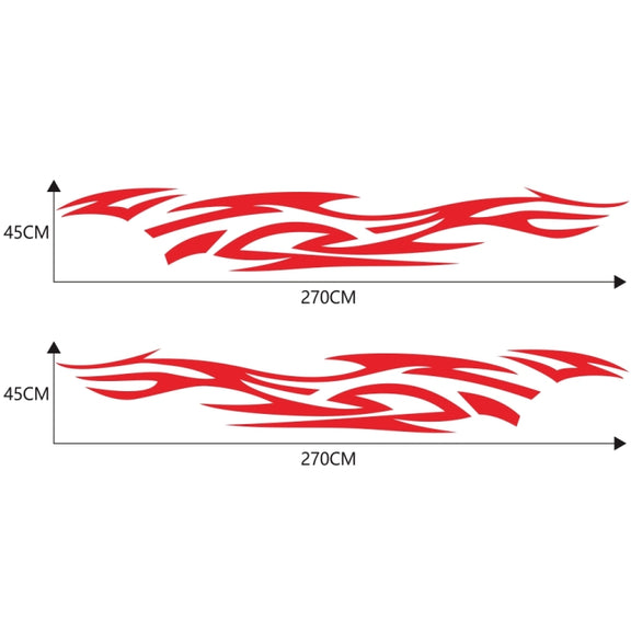 2 PCS/Set D-521 Fire Totem Pattern Car Modified Decorative Sticker(Red)