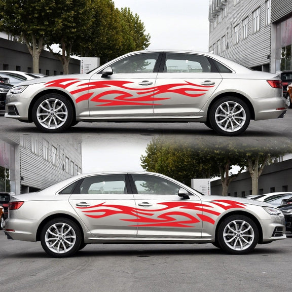 2 PCS/Set D-521 Fire Totem Pattern Car Modified Decorative Sticker(Red)