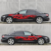 2 PCS/Set D-521 Fire Totem Pattern Car Modified Decorative Sticker(Red)