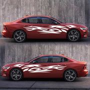 2 PCS/Set D-521 Fire Totem Pattern Car Modified Decorative Sticker(White)