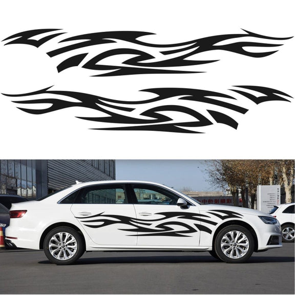 2 PCS/Set D-521 Fire Totem Pattern Car Modified Decorative Sticker(Blue)