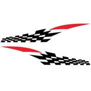2 PCS/Set D-538 Checkered Totem Pattern Car Modified Decorative Sticker(Black+Red)