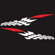 2 PCS/Set D-538 Checkered Totem Pattern Car Modified Decorative Sticker(White+Red)