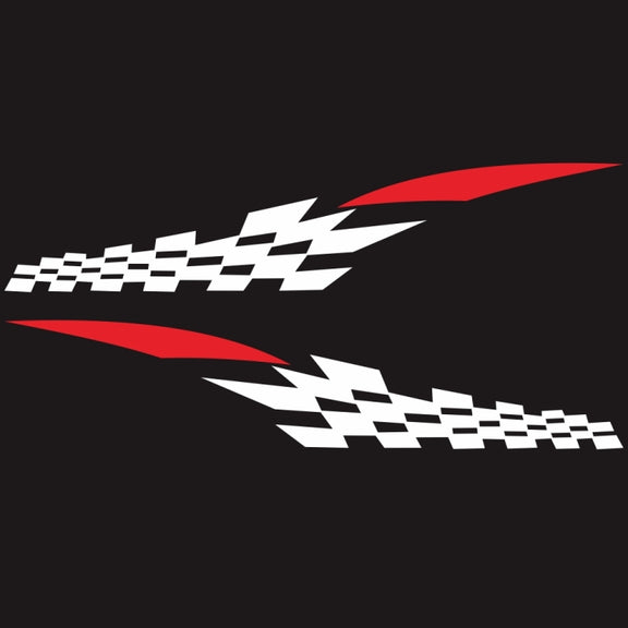 2 PCS/Set D-538 Checkered Totem Pattern Car Modified Decorative Sticker(White+Red)